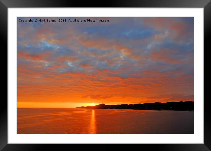 Sunset over the Galapagos Islands Framed Mounted Print by Mark Seleny