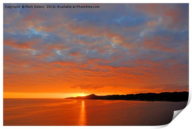 Sunset over the Galapagos Islands Print by Mark Seleny
