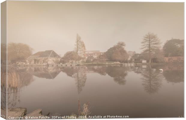 Reflections on the River Frome of Wareham Canvas Print by Kelvin Futcher 2D Photography