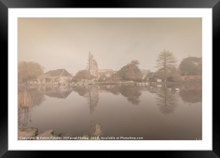 Reflections on the River Frome of Wareham Framed Mounted Print by Kelvin Futcher 2D Photography