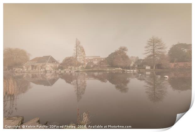 Reflections on the River Frome of Wareham Print by Kelvin Futcher 2D Photography