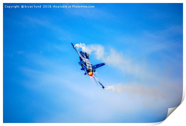 F16 Fly Past Print by bryan hynd