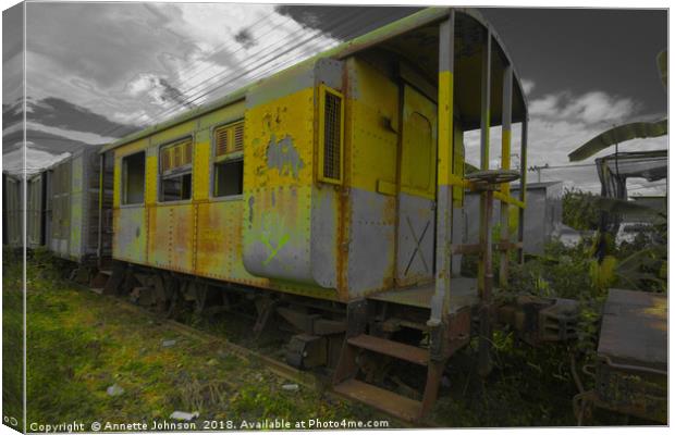 Abandoned Trains #1 Canvas Print by Annette Johnson