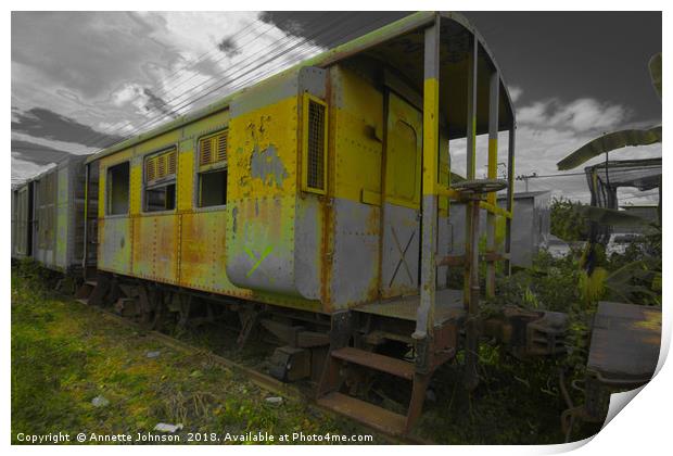 Abandoned Trains #1 Print by Annette Johnson