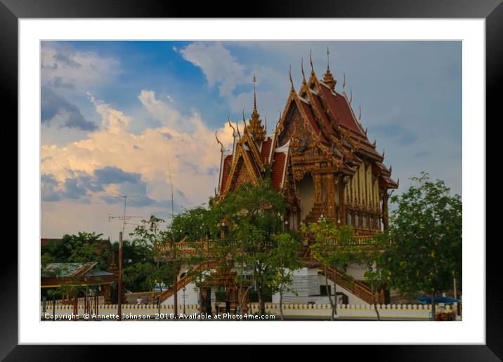 The Wat at Wat Ban Rai Framed Mounted Print by Annette Johnson
