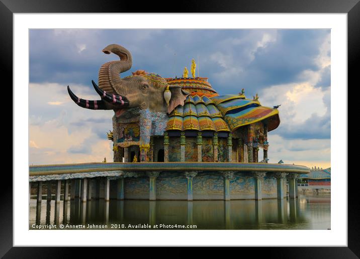 Hor Thep Wittayakom- The Elephant Temple Framed Mounted Print by Annette Johnson