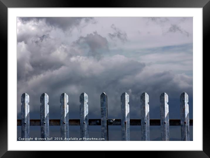 Metal fence Framed Mounted Print by steve ball