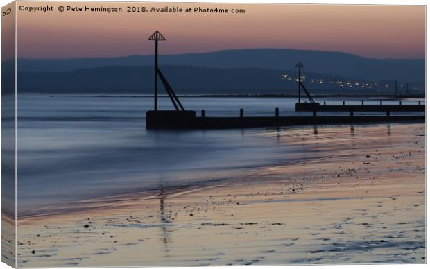 Sunset at Exmouth Canvas Print by Pete Hemington