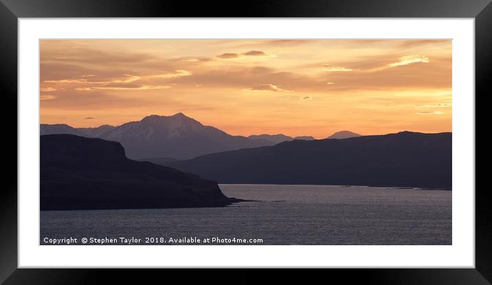 Sunrise over the Sleat Peninsula Framed Mounted Print by Stephen Taylor