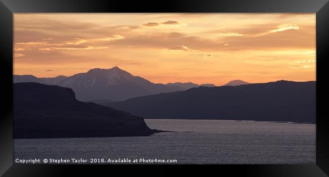 Sunrise over the Sleat Peninsula Framed Print by Stephen Taylor