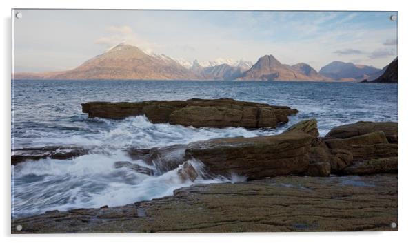 The Sea at Elgol Acrylic by Stephen Taylor