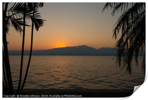 Sunset Phayao #1 Print by Annette Johnson
