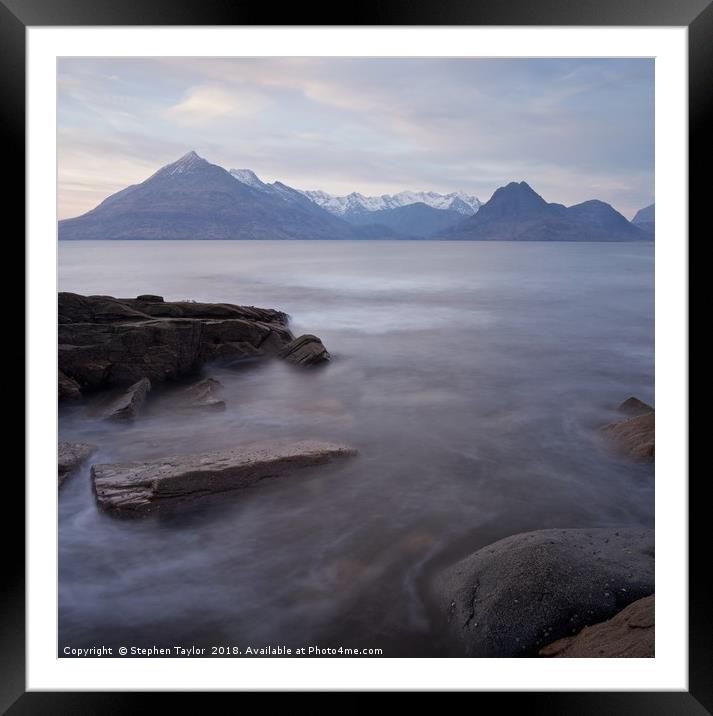 Sunset at Elgol Framed Mounted Print by Stephen Taylor