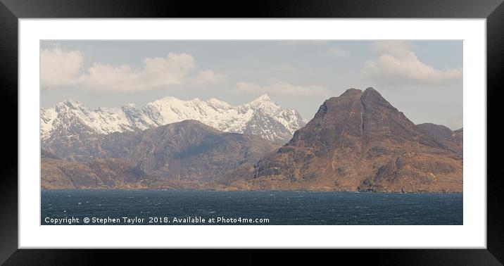 Sgurr Na Stri and the Cuillin Ridge Framed Mounted Print by Stephen Taylor