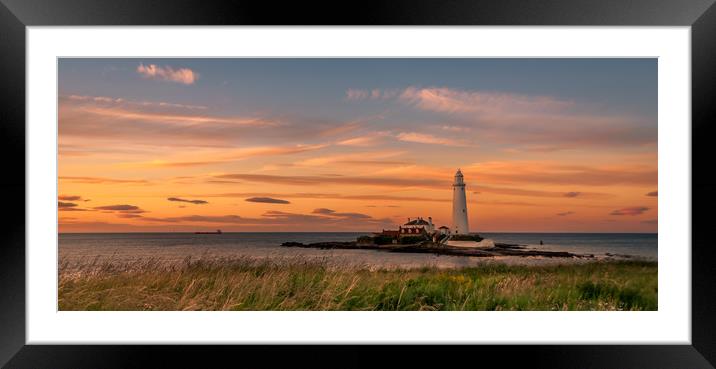 Warm Sunset at St Mary's Framed Mounted Print by Naylor's Photography