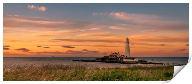 Warm Sunset at St Mary's Print by Naylor's Photography