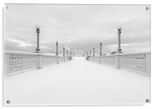 Venetian Bridge in the Snow Acrylic by Roger Green