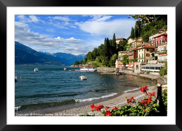 A shot of Varenna, Lake Como, Italy. Framed Mounted Print by Matthew Homes