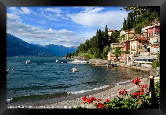 A shot of Varenna, Lake Como, Italy. Framed Print by Matthew Homes