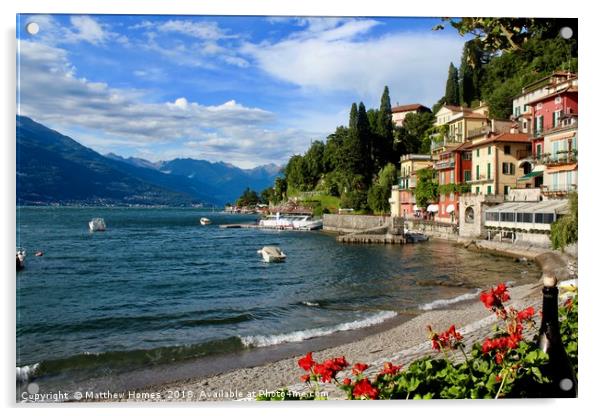 A shot of Varenna, Lake Como, Italy. Acrylic by Matthew Homes