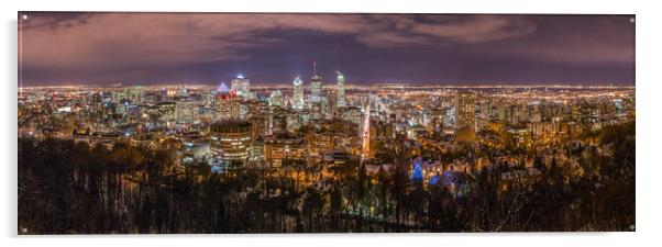 Montreal Cityscape from Mont Royal Acrylic by Bob Small