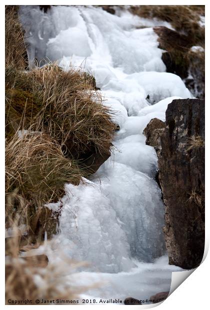 Frozen Waterfall Beacon Print by Janet Simmons