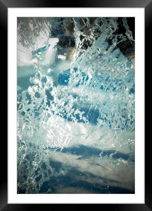 Ice blue transparent background  Framed Mounted Print by Larisa Siverina