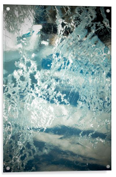 Ice blue transparent background  Acrylic by Larisa Siverina