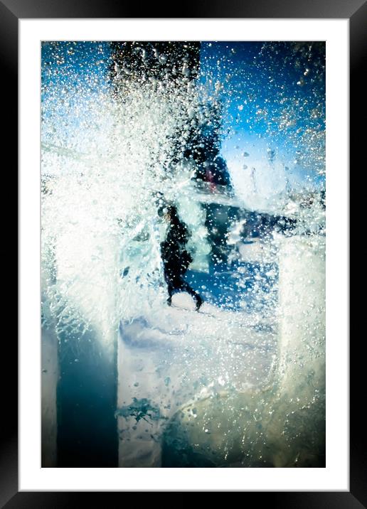 Ice blue transparent background Framed Mounted Print by Larisa Siverina