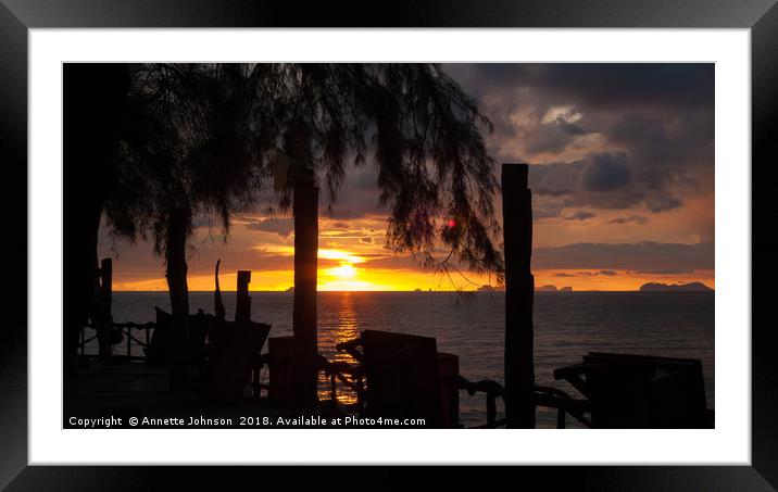 Tropical Sunset #1 Framed Mounted Print by Annette Johnson