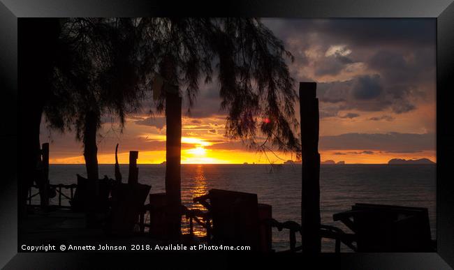 Tropical Sunset #1 Framed Print by Annette Johnson