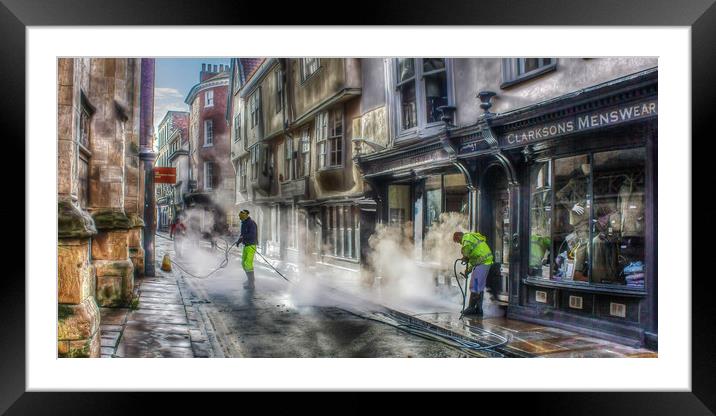 City of York Street Clean Framed Mounted Print by Martin Parkinson