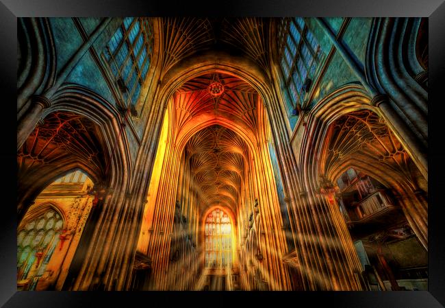 Bath Abbey Sun Rays Art Framed Print by David Pyatt