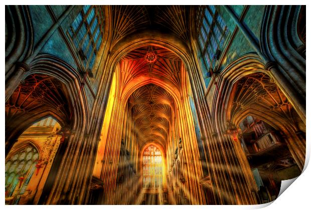 Bath Abbey Sun Rays Art Print by David Pyatt