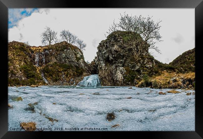 The frozen waterfall on Allt Daraich close to Framed Print by Richard Smith