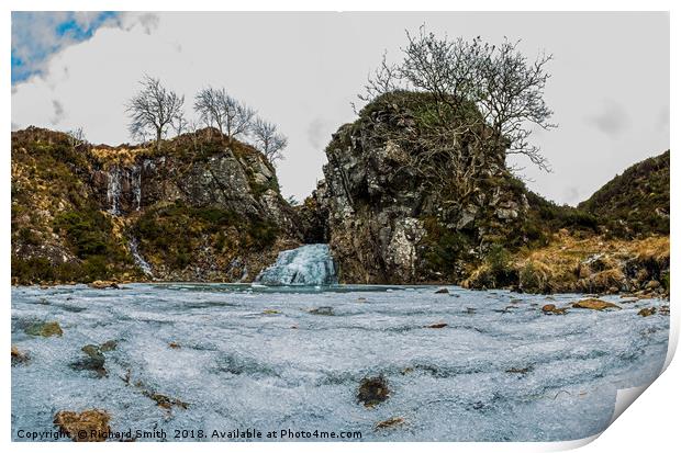 The frozen waterfall on Allt Daraich close to Print by Richard Smith