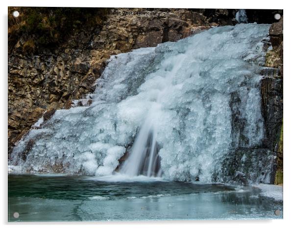A zoomed photograph of the actual frozen cascade Acrylic by Richard Smith