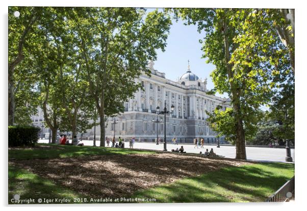 Royal palace in Madrid  Acrylic by Igor Krylov