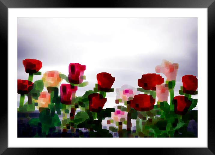 Roses against sea Framed Mounted Print by Larisa Siverina