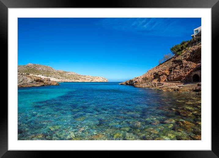 Cala Carbó on the beautiful island of Mallorca Framed Mounted Print by Perry Johnson