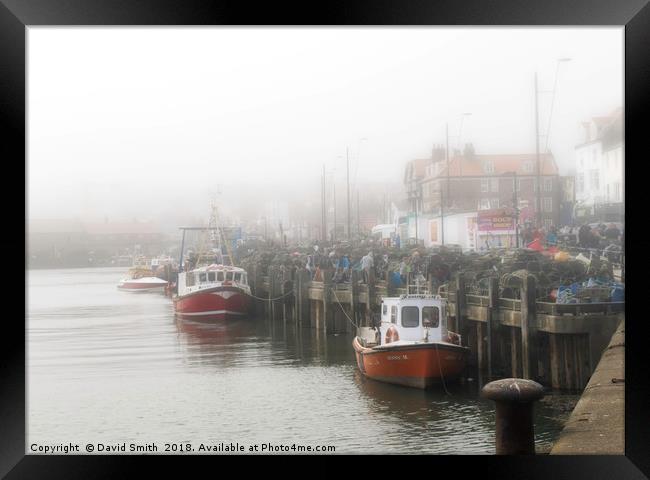 Mist In The Harbour Framed Print by David Smith