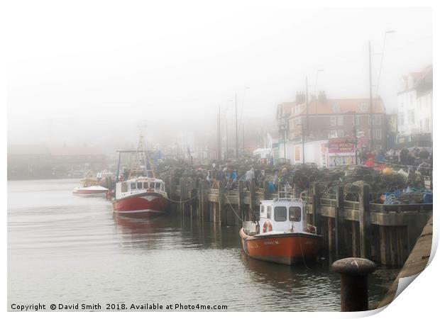 Mist In The Harbour Print by David Smith
