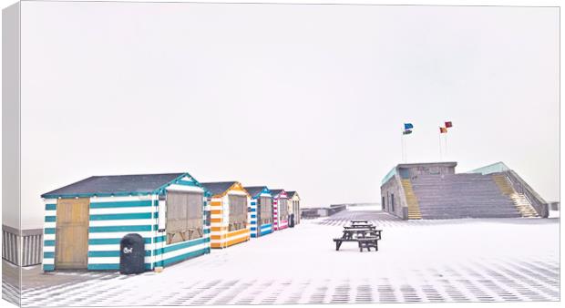Snow on Hastings Pier Canvas Print by Richard May