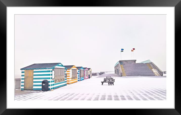 Snow on Hastings Pier Framed Mounted Print by Richard May