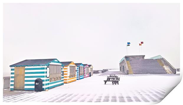 Snow on Hastings Pier Print by Richard May