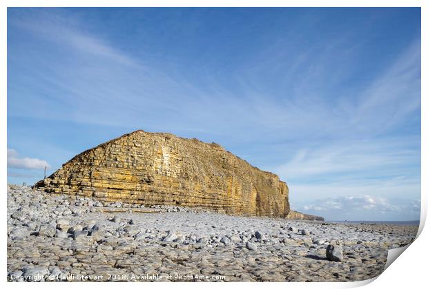 Limestone cliffs at Llantwit Major Print by Heidi Stewart
