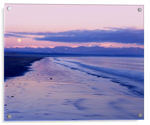 Tahunanui Sunrise, Nelson, New Zealand. Acrylic by Maggie McCall