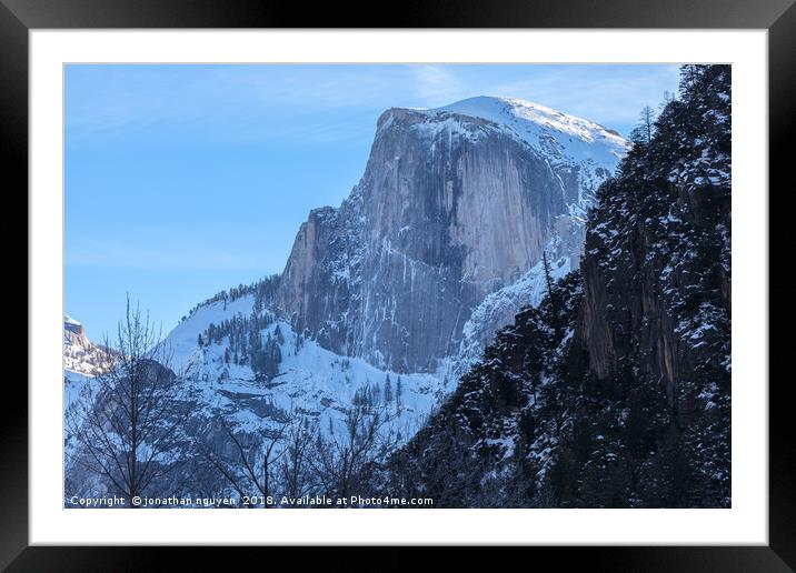 Half Dome Winter Framed Mounted Print by jonathan nguyen