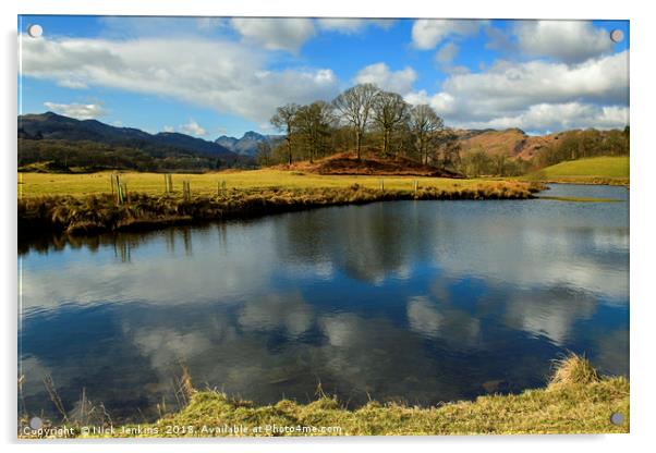 River Brathay Great Langdale Valley Lake District  Acrylic by Nick Jenkins