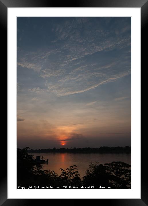 Asian Sunset Framed Mounted Print by Annette Johnson